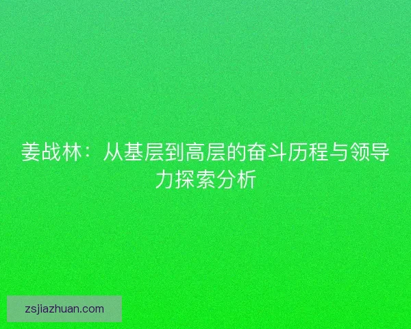 姜战林：从基层到高层的奋斗历程与领导力探索分析