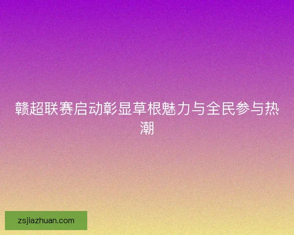 赣超联赛启动彰显草根魅力与全民参与热潮